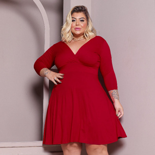 Vestido Plus Size Rodado Evangélica Festas Social Casamento Midi em Oferta na Shopee