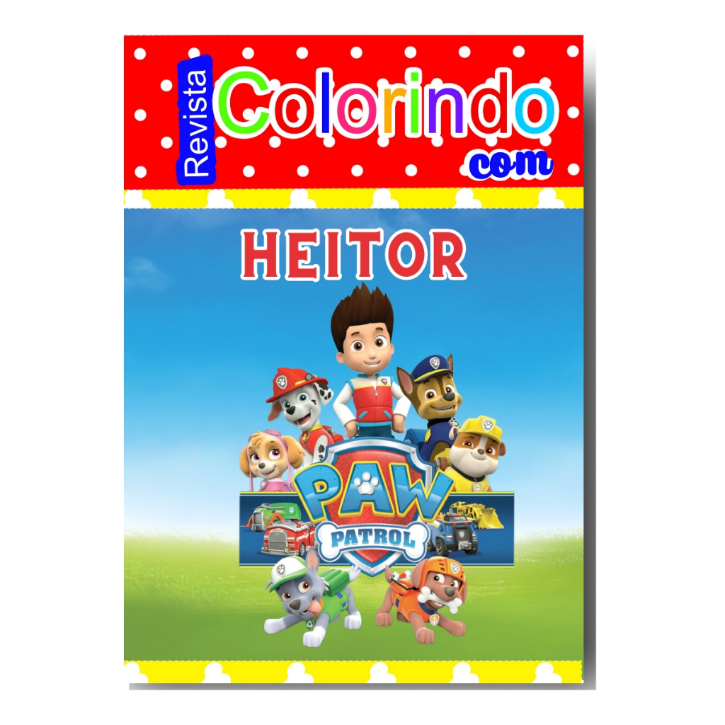 Livrinhos Lembrancinha de Colorir Aniversário Personalizada tema Patrulha Canina Revistinha