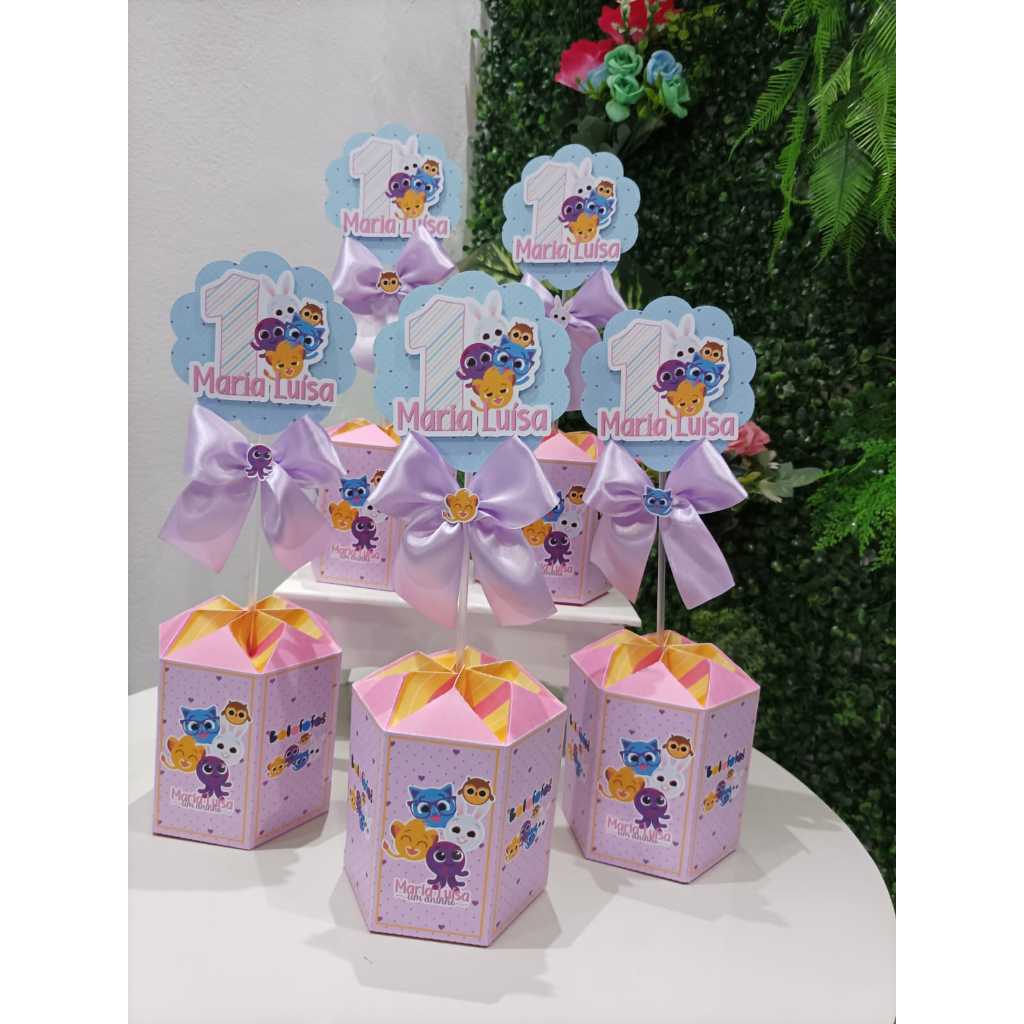 Kit de Centro de mesa Bolofofo | Festa Infantil | Arranjo de mesa | Enfeite de mesa | Lembrancinha