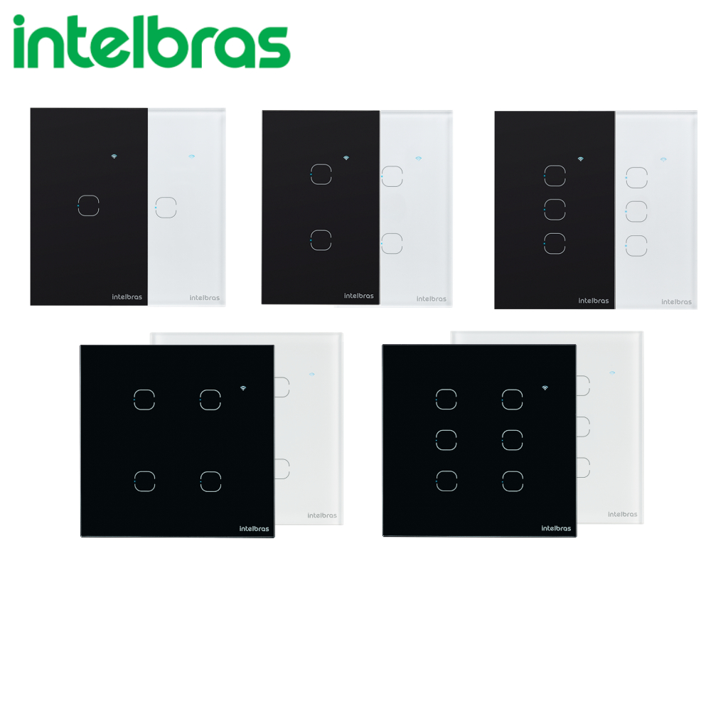 Interruptor Inteligente WIFI Touch Smart Alexa INTELBRAS  - 1 / 2 / 3 / 4 / 6 Botões