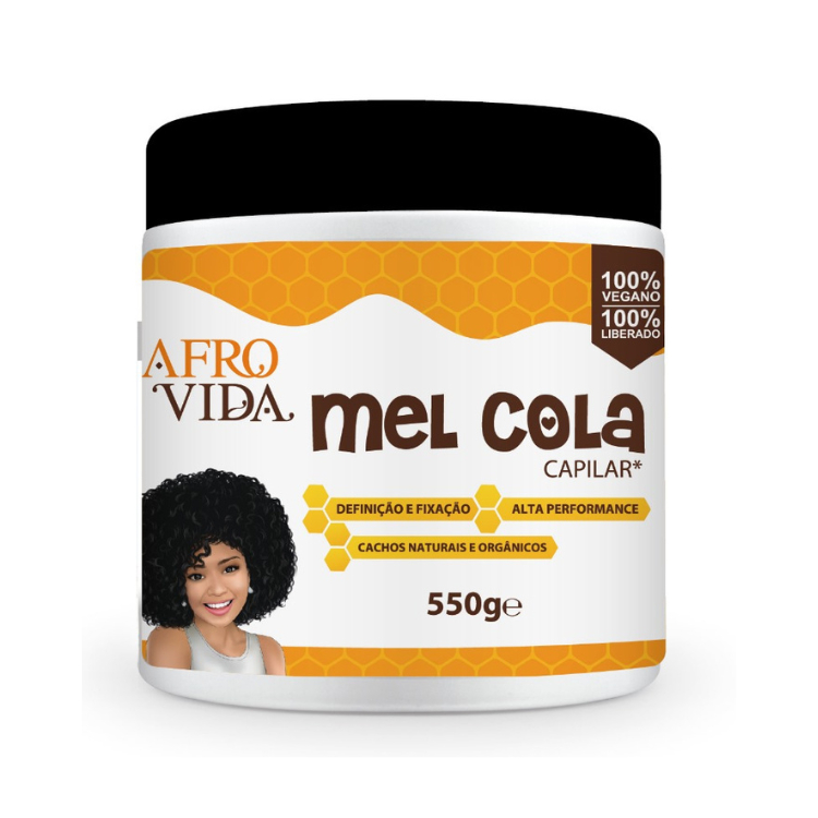 Mel Cola Capilar Alta Performance 100% Vegano e Liberado 550g Afro Vida em Oferta na Shopee