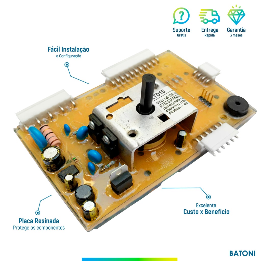 Placa Completa Compatível Lavadora Electrolux LTD15 70203330