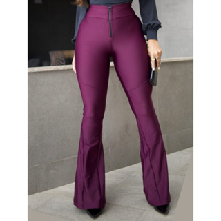 Calça Flare Tecido Cirrê Power Poliamida em Oferta na Shopee