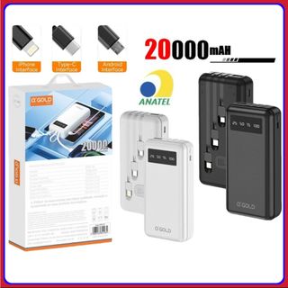 Carregador portátil 20000 mAh Power Bank bateria externa original Agold com visor e lante…