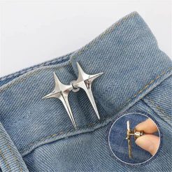4 Botões De estrela ajustável para jeans, fecho de botão,Prisilha de Calça,Fixação Sem Costura