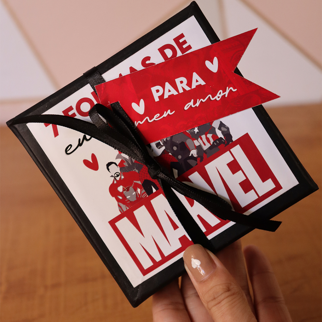 Mini Box Marvel 7 formas de eu te amo em Marvel presente romântico em Oferta na Shopee