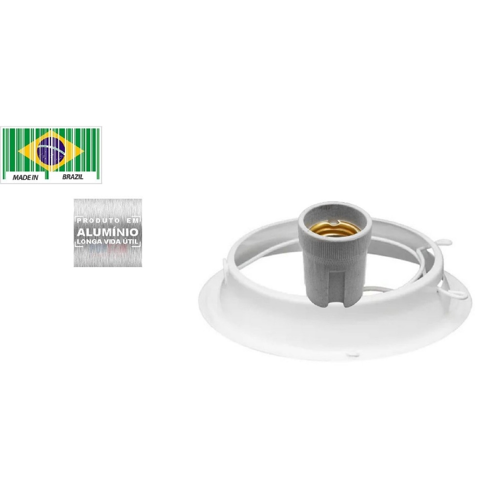 Kit 3 Base Plafonier Boca 10 Completo Com Soquete Cores Spotled