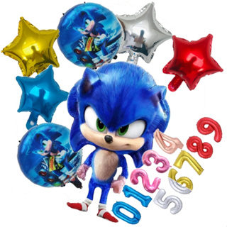 KIT SONIC COM NÚMERO BALÃO METALIZADO PRIME 45CM CORPO FILME sonic the hedgehog CLÁSSICO GÁS HÉLIO em Oferta na Shopee