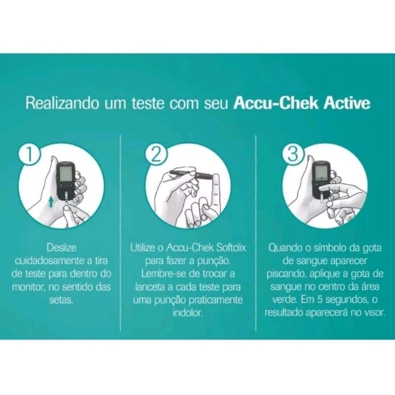 Kit Tiras Accu Chek Active 100 tiras — imagem 2 de 2