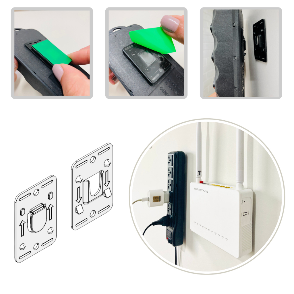 Suporte Roteador Gancho Adesivo Dupla Face Resistente Kit 5 Pares
