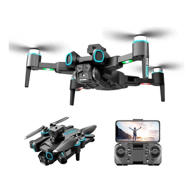 Drone Profissional Ls-s4s Dual Camera Hd Motor Brushless Fotografia aérea Viagem Aventura Acampamento casamento