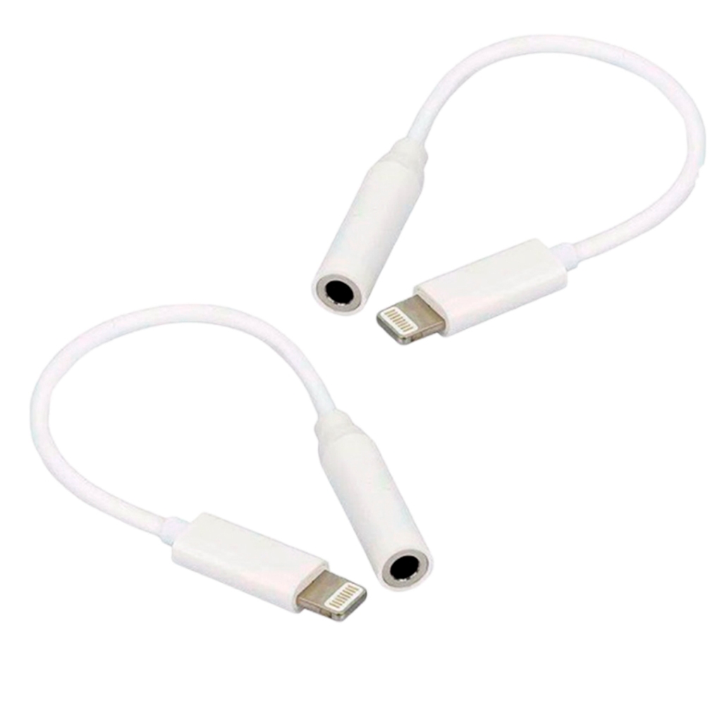 2 Cabo Adaptador Fone Ouvido P2 Femea x Lightning para iPhone IOS 10+