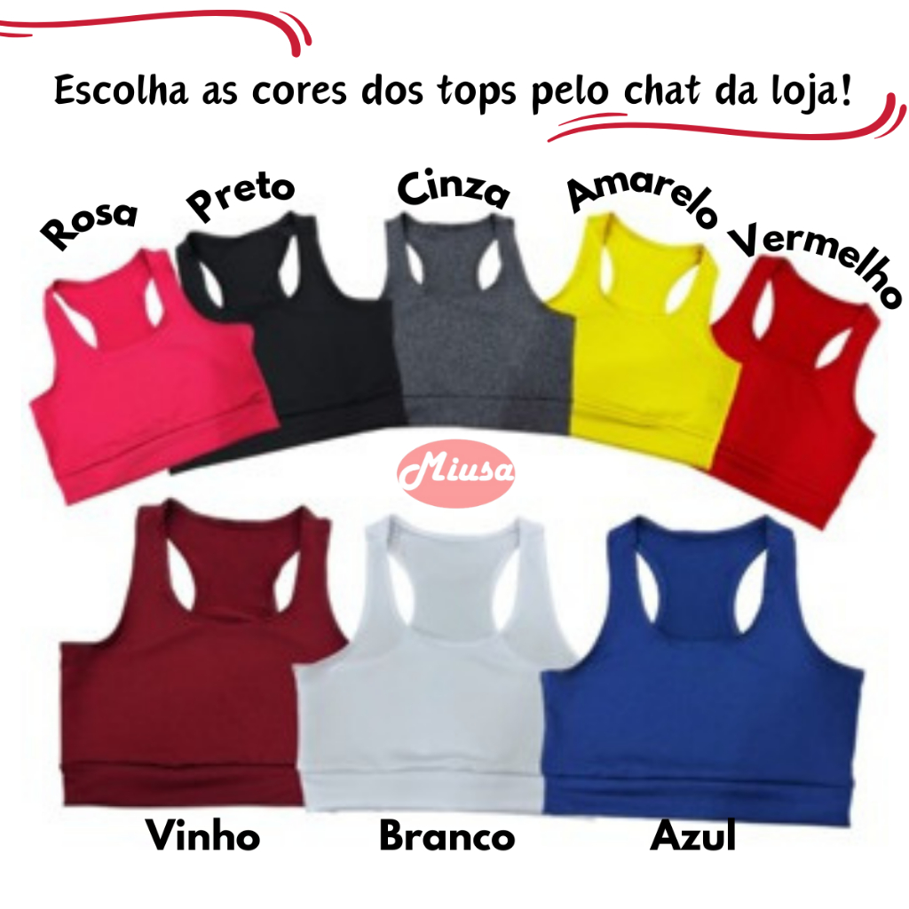 KIT 4 Top Nadador Suplex Liso Academia Fitness Treino Roupas Femininas em Oferta na Shopee