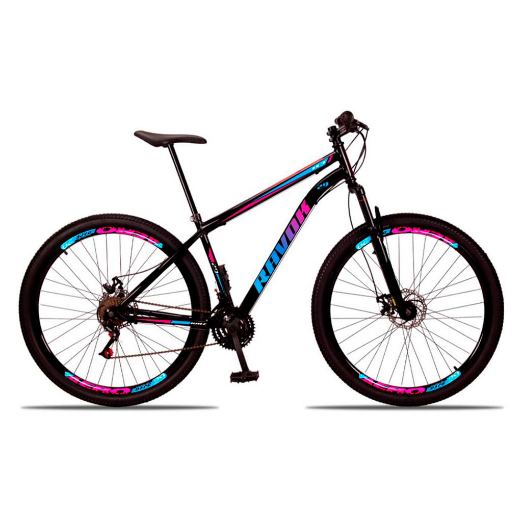 Bicicleta Aro 29 Ravok 21 Velocidades Aço Freios a Disco com Suspensão MountainBike MTB