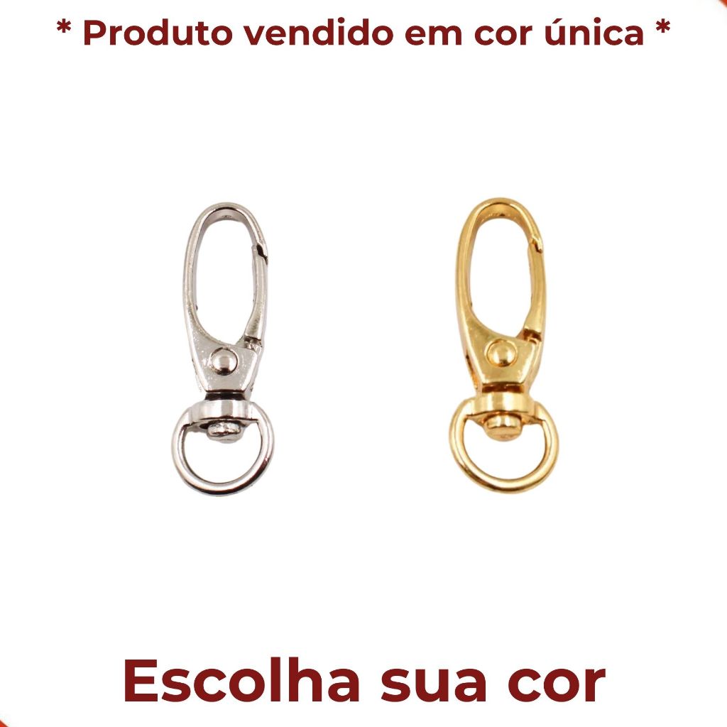 Fecho Mosquetão De 35mm Em Zamac Kit Com 100 Peças