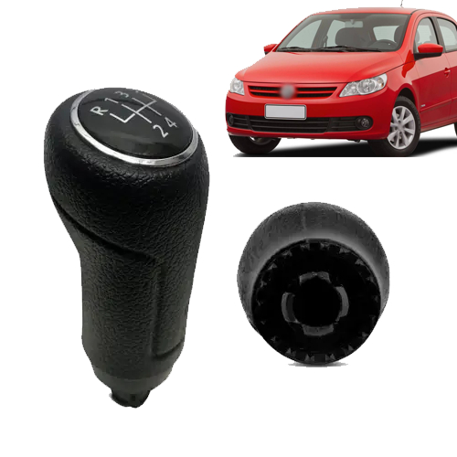 BOLA MANOPLA DE CAMBIO VW GOL G5 VOYAGE SAVEIRO POLO FOX - ARO CROMADO - RE PARA FRENTE