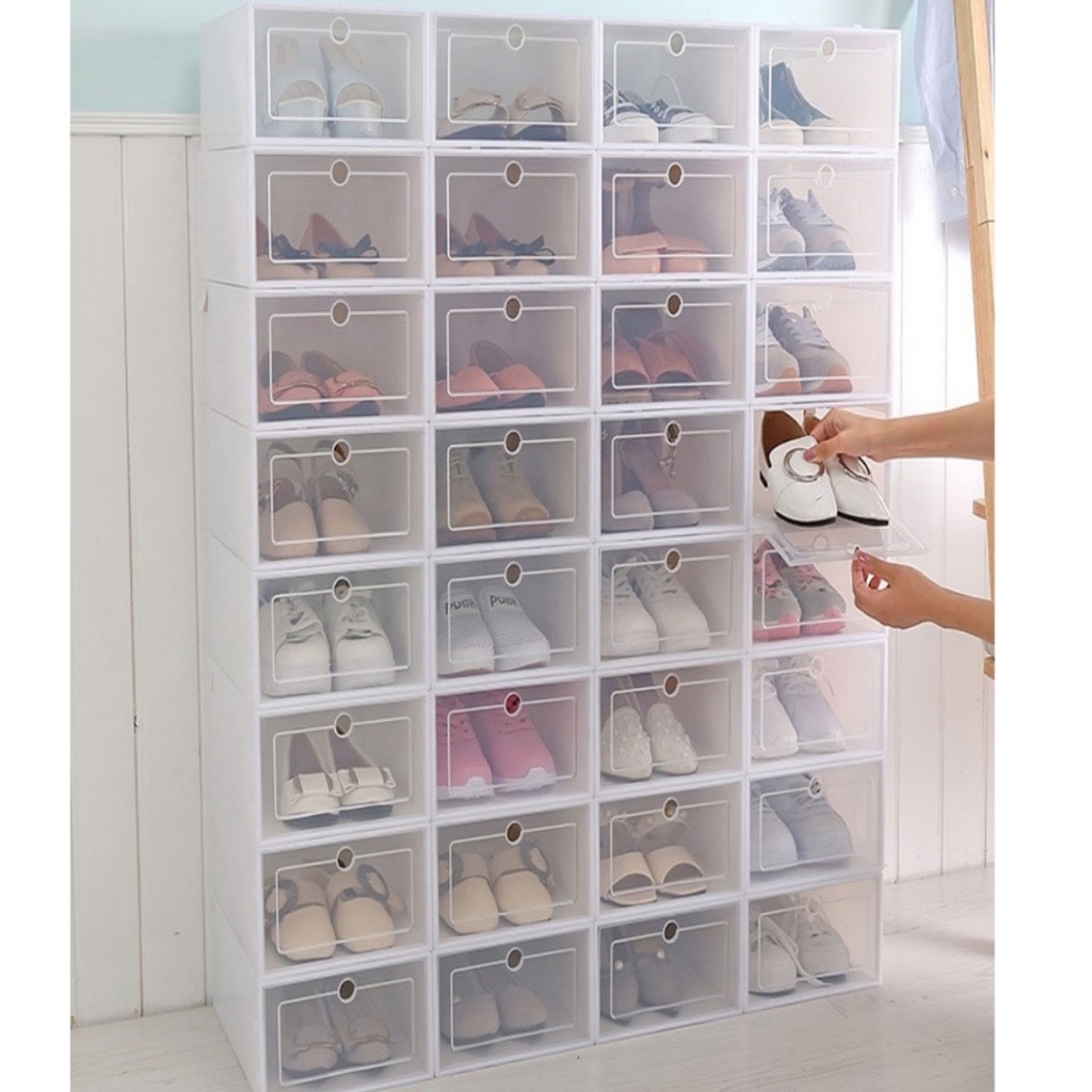 Kits Caixas Organizadoras Para Sapatos Tênis Empilhável Tampa Flip