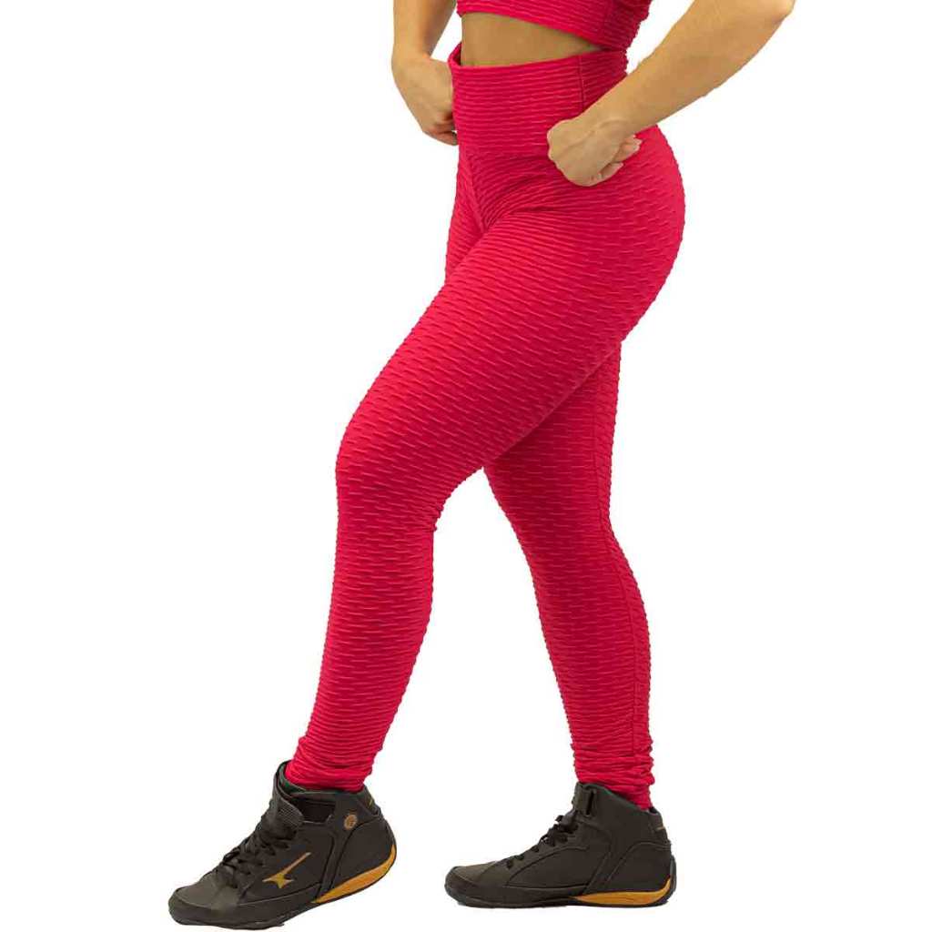 Calça Legging Bolha Feminina Texturizada Flocada Fitness