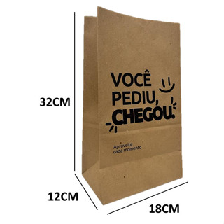 Saco Para Delivery Kraft SOS P 32x18x12 C/50Unid Embalagem Hamburguer Restaurante Lanchonete em Oferta na Shopee