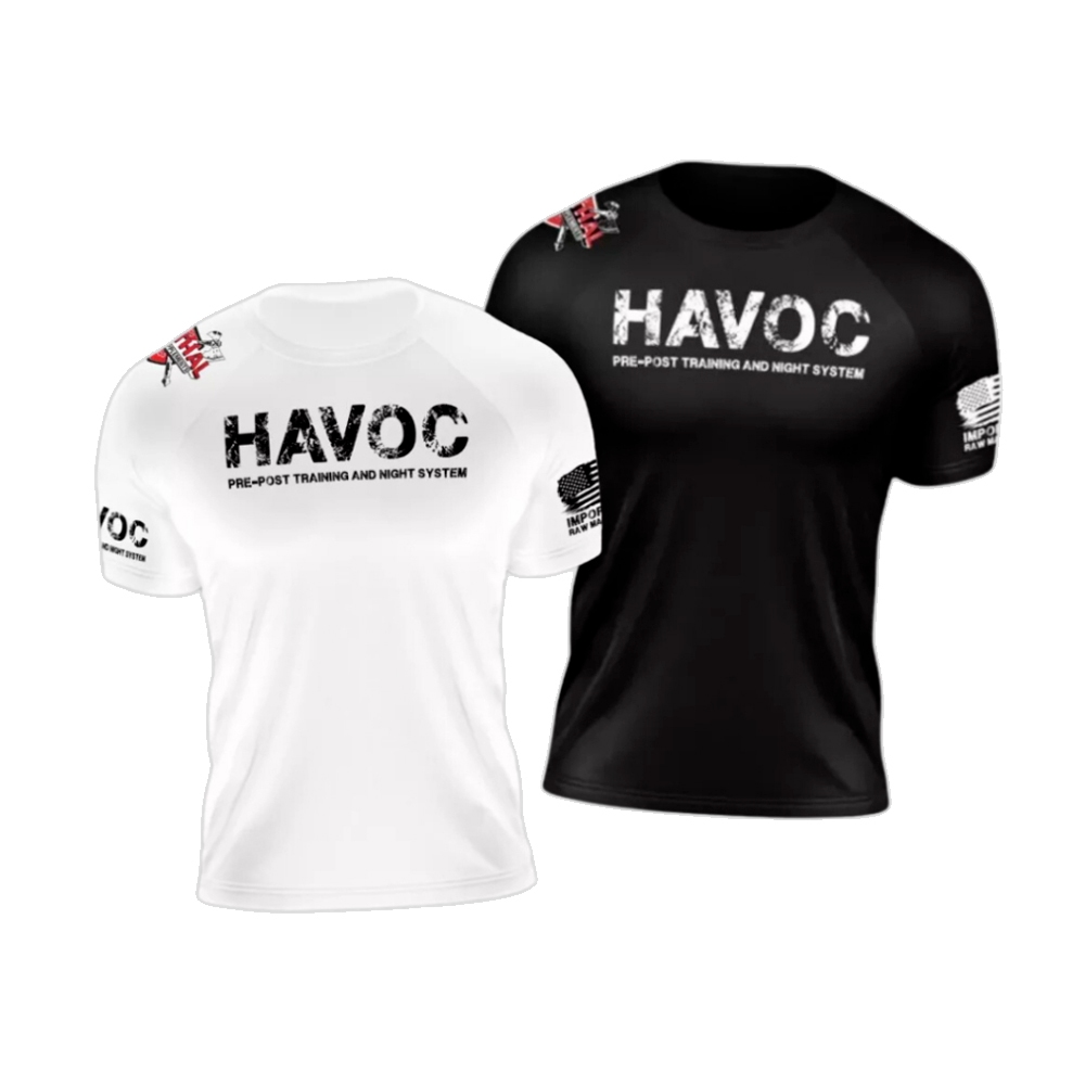 Camiseta Dry Fit Havoc Preta E Branca - Bruthal Sports