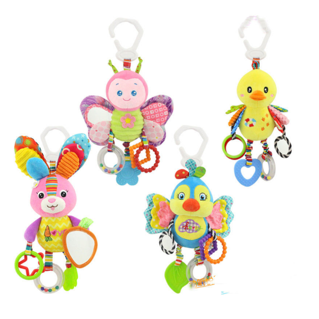 Mobile Pelúcia Com Chocalho Mordedor Sensorial Berço Bebê Conforto em Oferta na Shopee