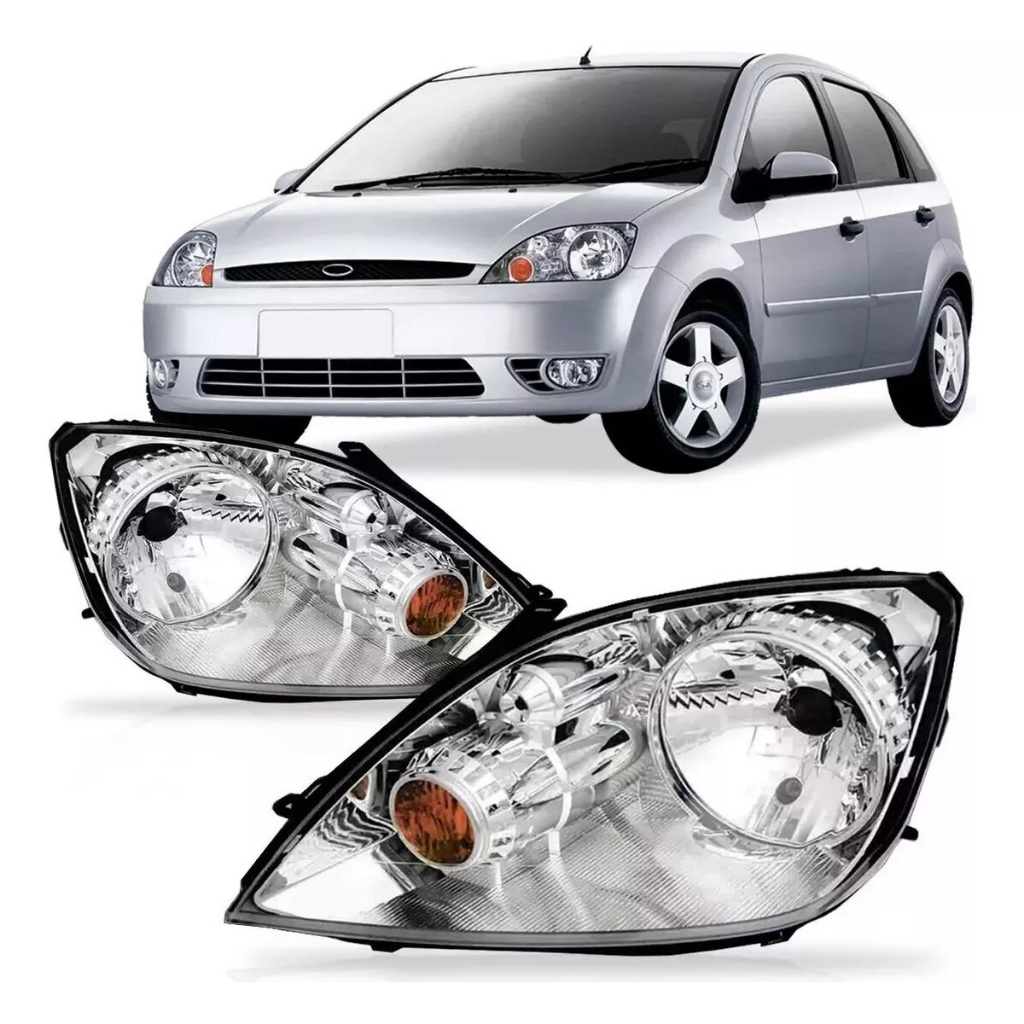 Par Farol Fiesta Hatch Sedan 2003 2004 2005 2006 2007 Cromado