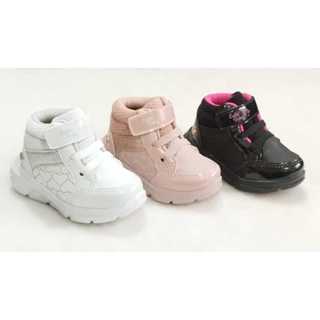 Tênis infantil menina estilo botinha branco rose ou preto detalhe de coração fechamento velcro e elástico volta as aulas em Oferta na Shopee