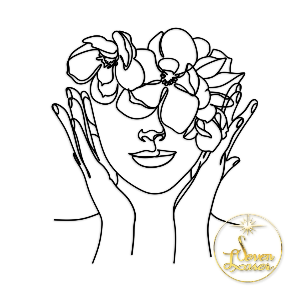 Quadro Decorativo Mulher Curvas Face Mente Florida Delicada Aplique De Parede Quadro Vazado Mdf 3mm