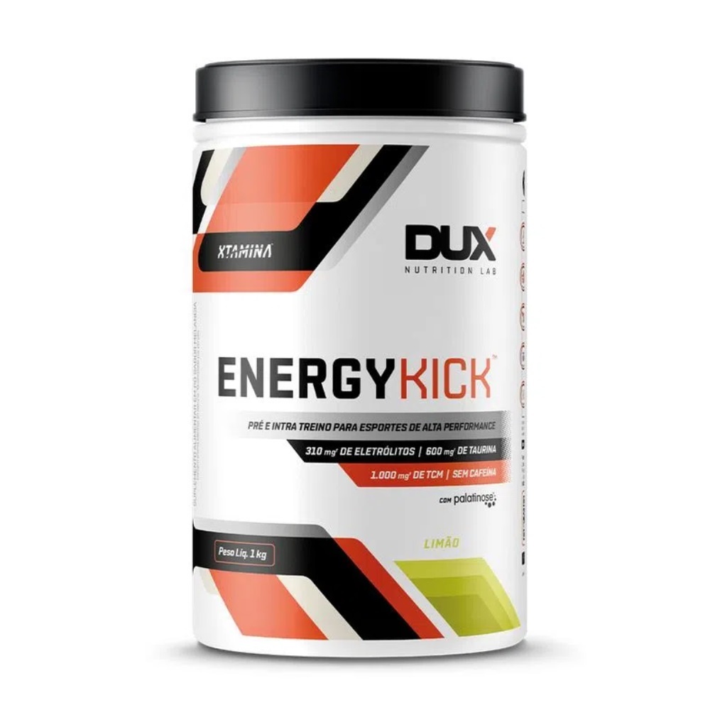 ENERGY KICK SEM CAFEÍNA SABOR LIMÃO - POTE 1 Kg - DUX NUTRITION