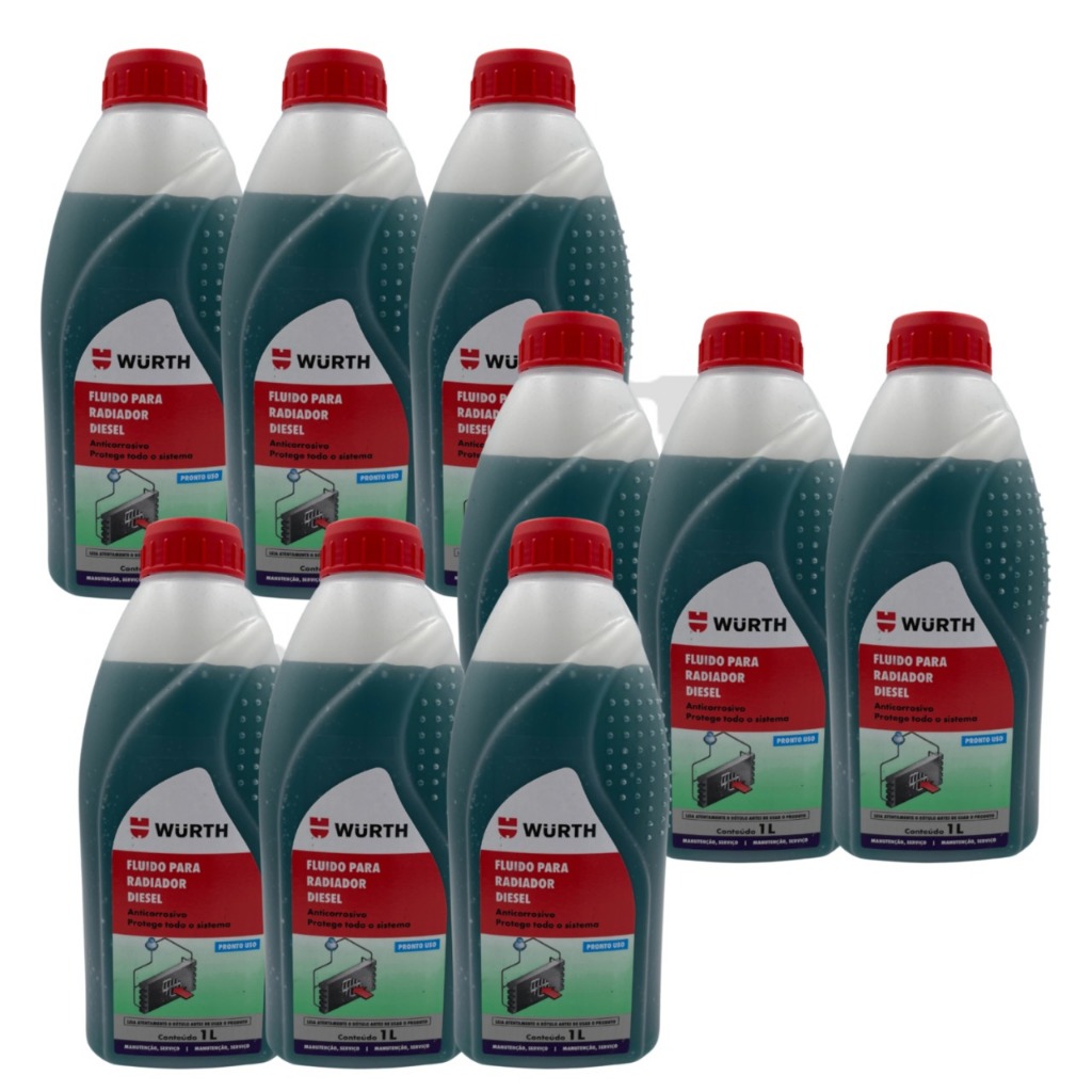 Kit 9LT Fluído de Radiador para veículos a Diesel Wurth *Aditivo, Mecânico, Mecânica*