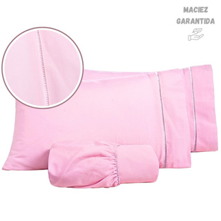 Jogo Lençol Casal 3 Peças 400 Fios Extra Macio Fronhas Com Ponto Palito em Oferta na Shopee