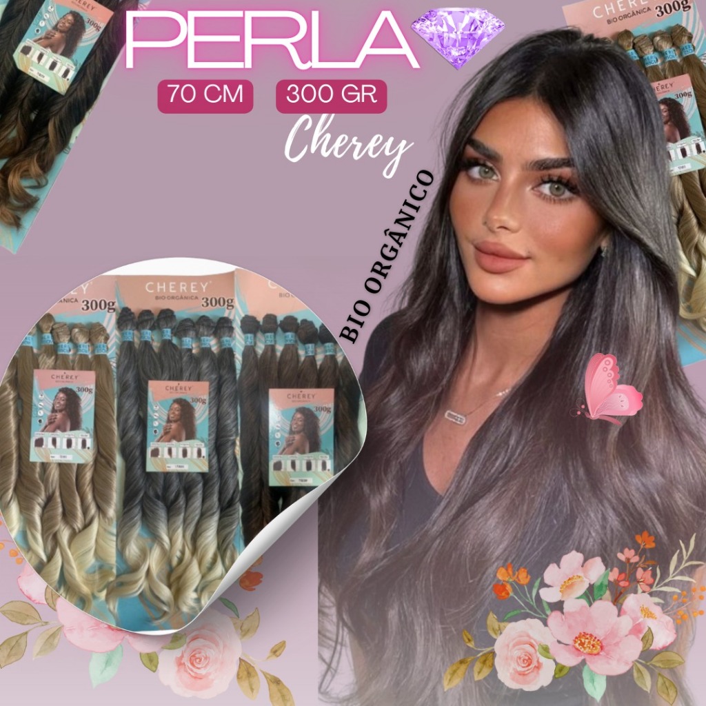 CABELO BIO ORGÂNICO ONDULADO MODELO PERLA - 70 CM 300 GR