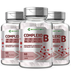 3Un Complexo B B1 B2 B3 B5 B6 B7 B9 B12 Forma Ativa Com Biotina 500Mg 60Cáp 6 Meses de Uso