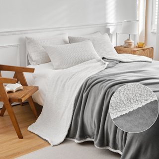 Edredom Cobredom King Everest Dupla Face Flannel Sherpa Lã de Carneiro em Oferta na Shopee