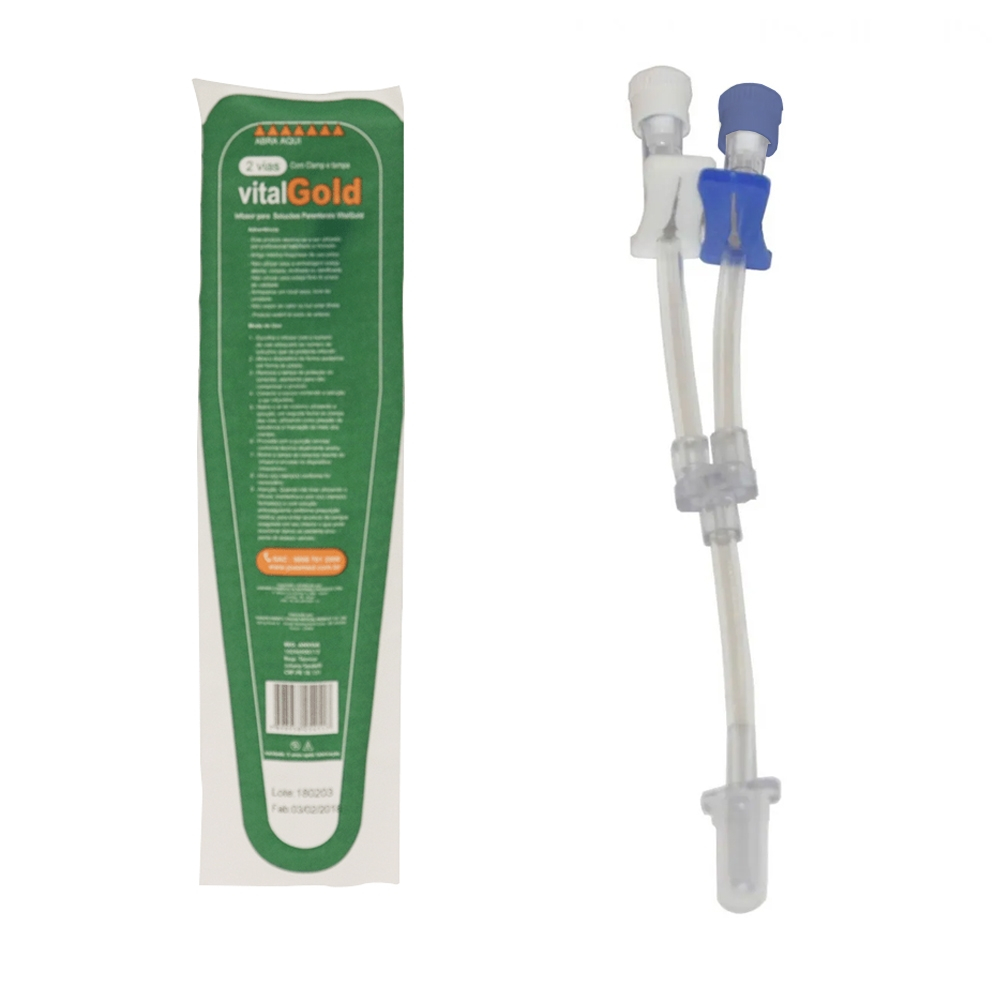 Equipo Multivias Duas Vias com Clamp (VITALGOLD) - KIT 20 UNIDADES
