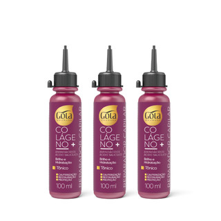 Kit 3 Tônico Colágeno+ Brilho e Hidratação 100ml Gota Dourada em Oferta na Shopee