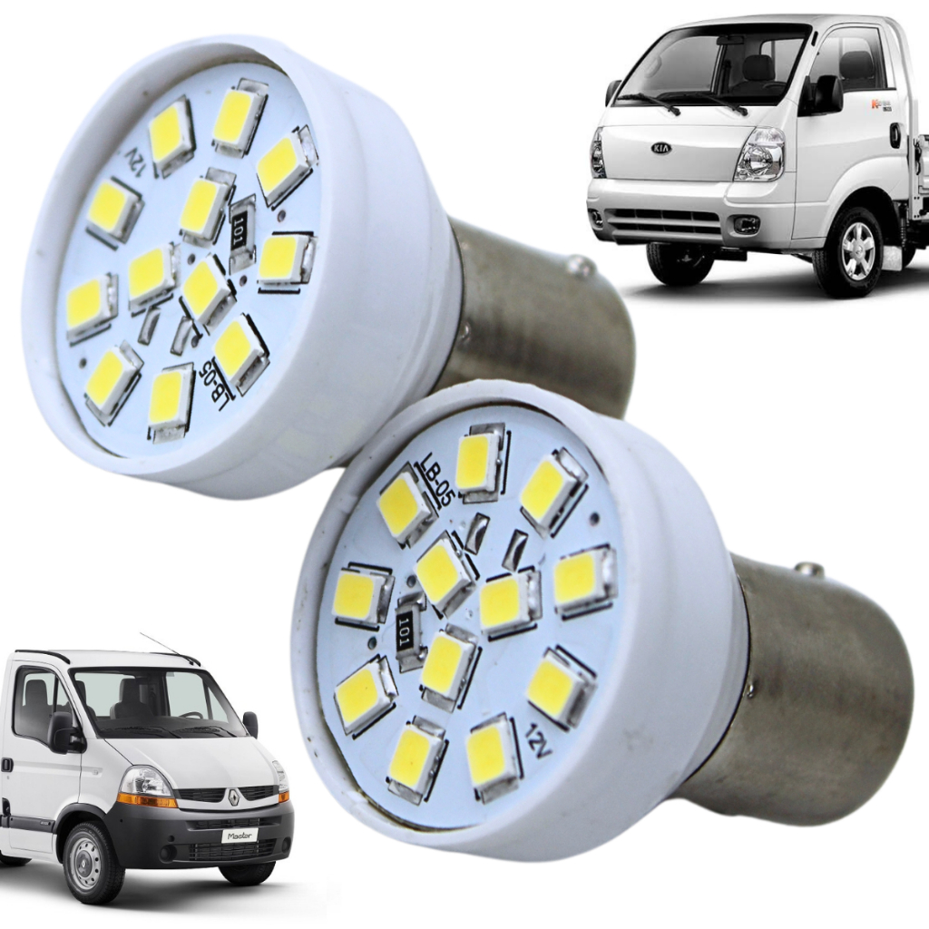 Par de Lâmpadas de LED 1 Polo 12V Pino Transversal BAU15S - Autopoli | Piqueri Autopeças