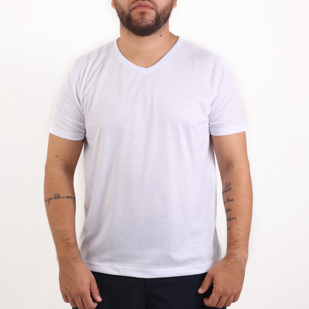 Camiseta Gola V 100% Poliéster Fabrica Pronta Entrega e com Envio Imediato