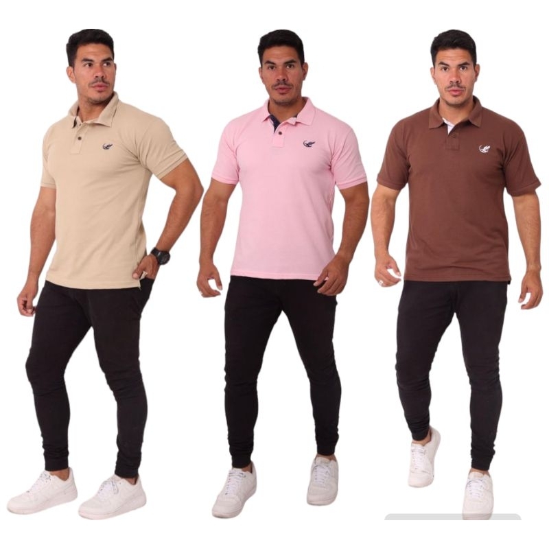 Camisa Polo Masculina Piquet Premium várias cores original da marca robles