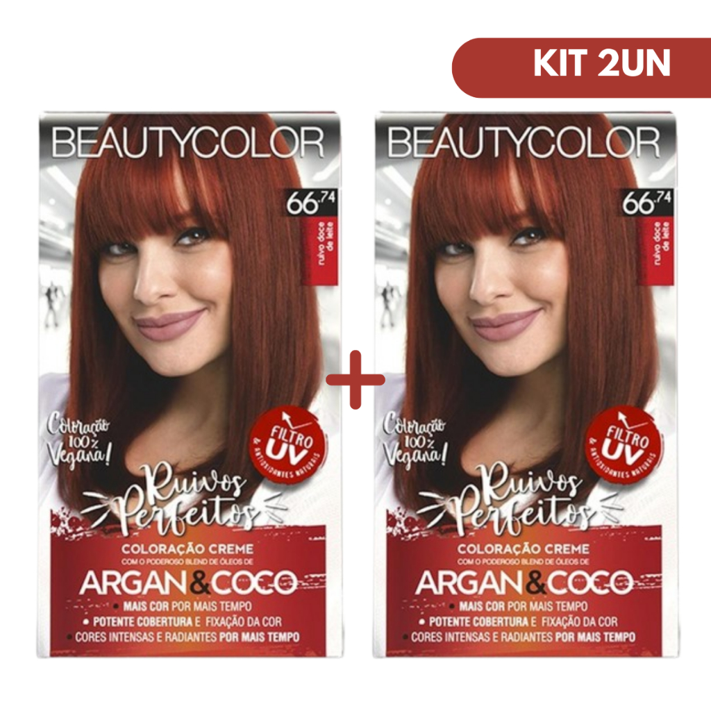 Tintura Beauty Color 66.74 Ruivo Doce De Leite (kit c/02 un)