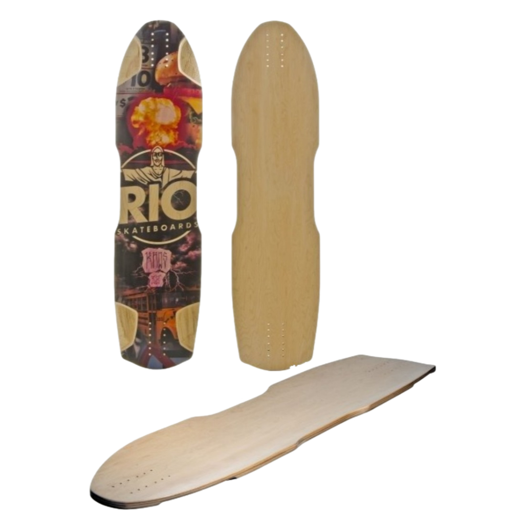 Shape Rio Skateboards Kaos 36 38 Maple Skate Longboard Deck