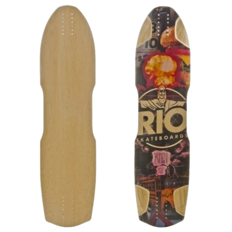 Shape Rio Skateboards Kaos 36 Maple Skate Longboard Deck + NF incluida