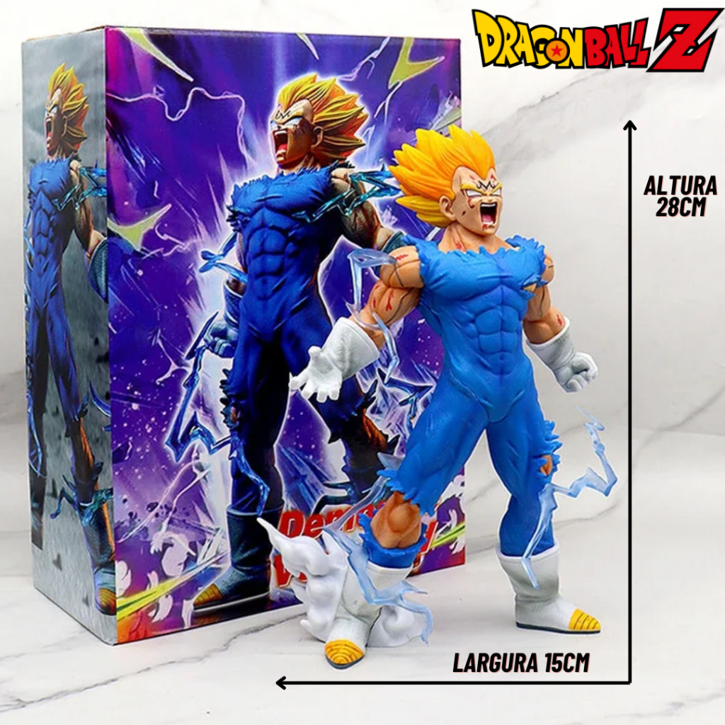 Vegetta Super Majin Saiyajin Boo 28cm Dragon Ball Z Dragonball Z GT Boneco Action Figure Colecionavel Figura Grande Vegeta Goku