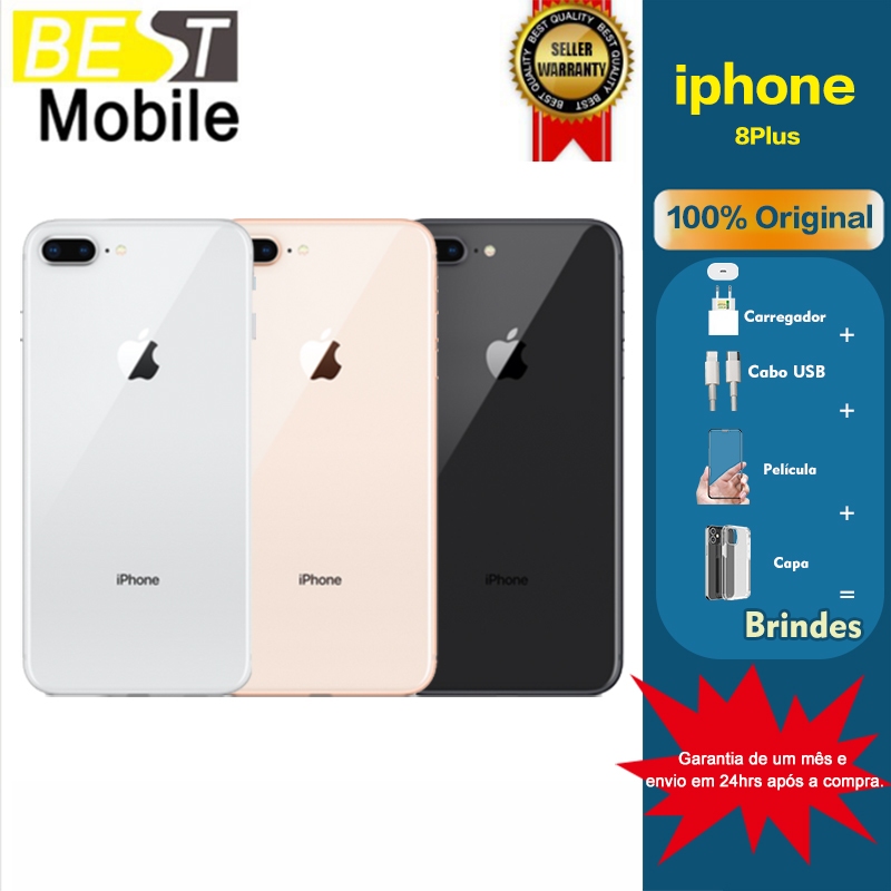 iPhone 8 Plus 64GB vitrine saúde bateria 100% 12x no cartão em Oferta na Shopee