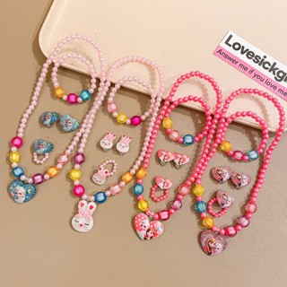 Kit 6 Colares 6 Pulseiras  Infantil Flor Borboleta e Laço de Miçangas Pérola Bijuterias em Oferta na Shopee