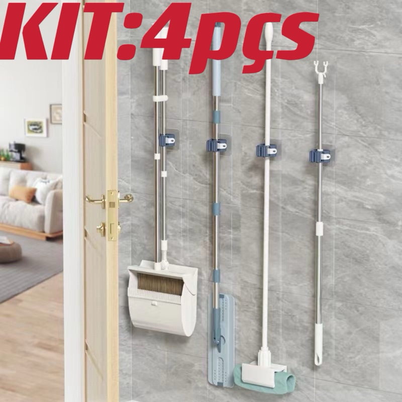 Suporte para Vassouras e Rodo Suporte de Parede Fortalecer Gancho de Cozinha Banheiro Racks Sem Cheiro em Oferta na Shopee