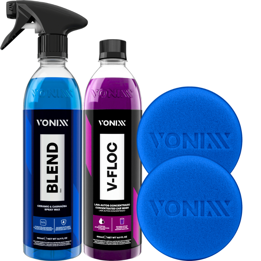 Cera Blend Spray Vitrificadora + V-Floc 500ml Shampoo Vonixx + 2 Aplicadores de Espuma