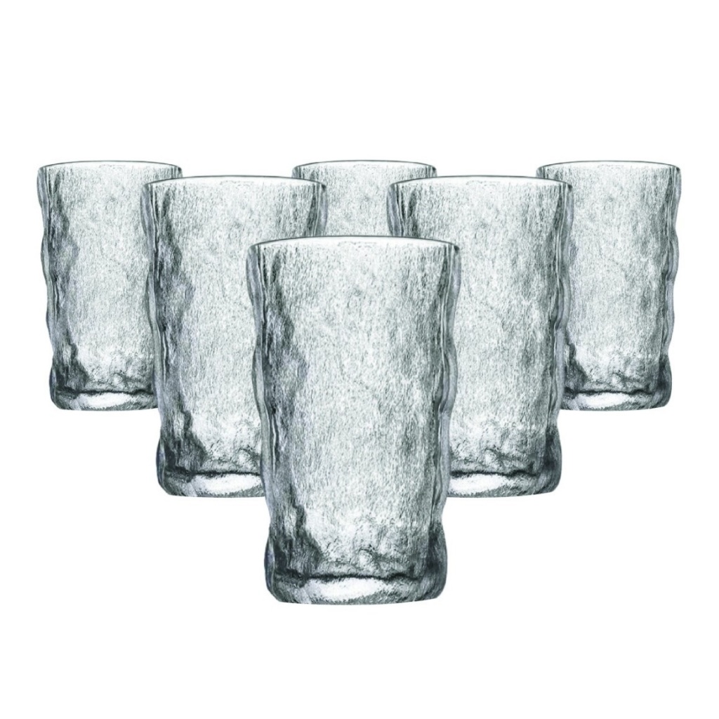 Jogo de 6 Copos de Vidro 310ml / 370ml Copo Nórdico Kit c/ 6 Peças