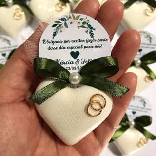 15 Lembrancinhas de Sabonete Coração com Alianças para Noivados e Casamentos em Oferta na Shopee