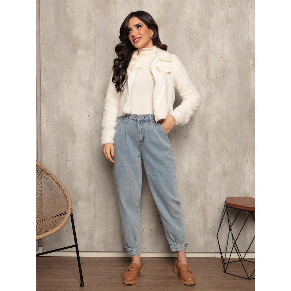 Casaco teddy de frio lã Feminino importado com zíper  Moda Outono e Inverno 230006